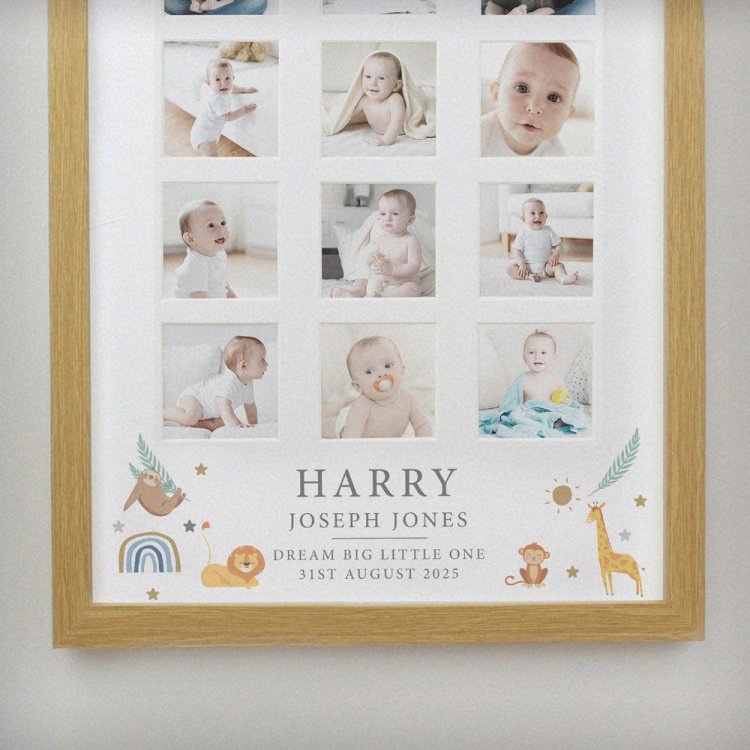 Modal Additional Images for Personalised Animals Oak Multi Photo Frame