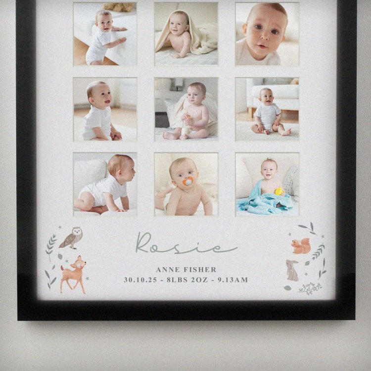 Modal Additional Images for Personalised Woodland Animal Black Multi Photo Frame
