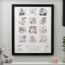 (image for) Personalised Woodland Animal Black Multi Photo Frame