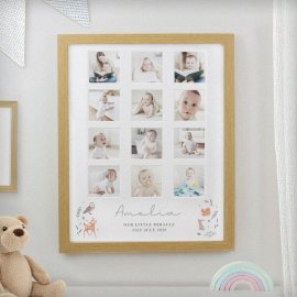 (image for) Personalised Woodland Animal Oak Multi Photo Frame