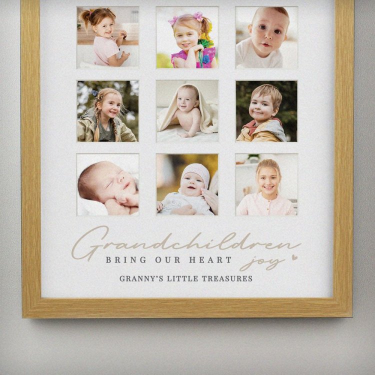 Modal Additional Images for Personalised Grandchildren Oak Multi Photo Frame