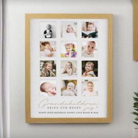(image for) Personalised Grandchildren Oak Multi Photo Frame
