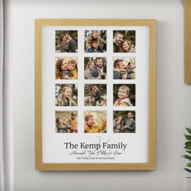 (image for) Personalised Family Oak Multi Photo Frame