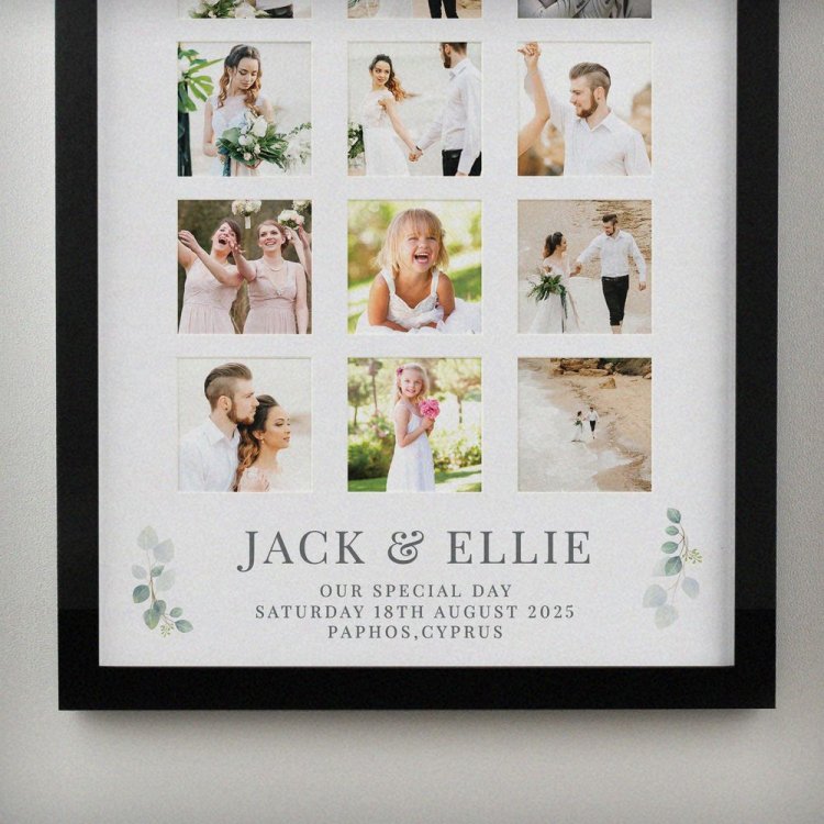 Modal Additional Images for Personalised Wedding Black Multi Photo Frame
