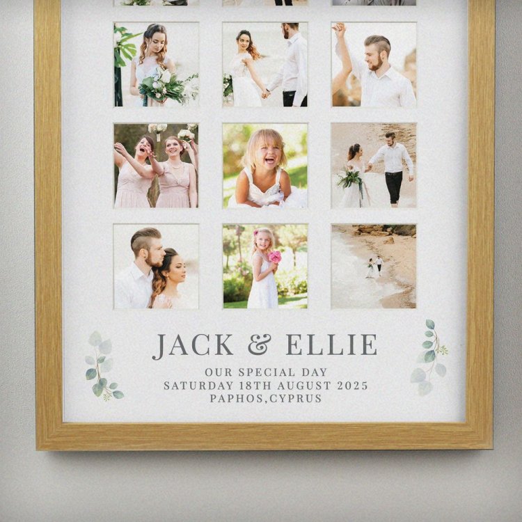 Modal Additional Images for Personalised Wedding Oak Multi Photo Frame