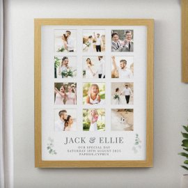 (image for) Personalised Wedding Oak Multi Photo Frame