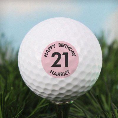 (image for) Personalised Pink Big Age Golf Ball