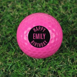 (image for) Personalised Happy Birthday Pink Golf Ball