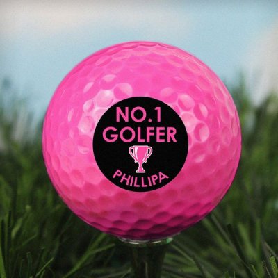 (image for) Personalised No.1 Golfer Pink Golf Ball