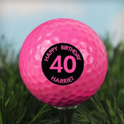 (image for) Personalised Big Age Pink Golf Ball