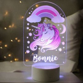 (image for) Personalised Pink Unicorn LED Colour Changing Night Light