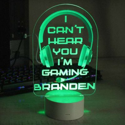 (image for) Personalised Blue Gaming LED Colour Changing Night Light