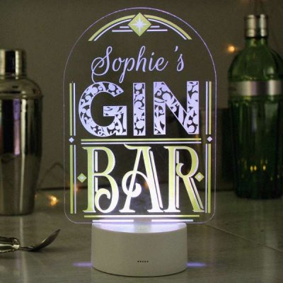 (image for) Personalised Gin Bar LED Colour Changing Night Light