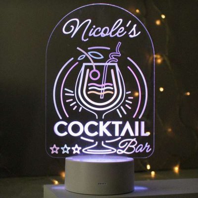 (image for) Personalised Cocktail LED Colour Changing Night Light