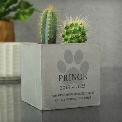 (image for) Personalised Pet Memorial Concrete Plant Pot