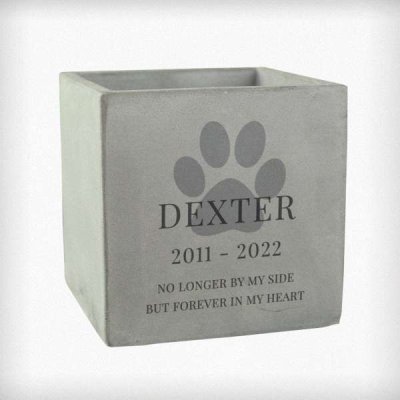 (image for) Personalised Pet Memorial Concrete Plant Pot