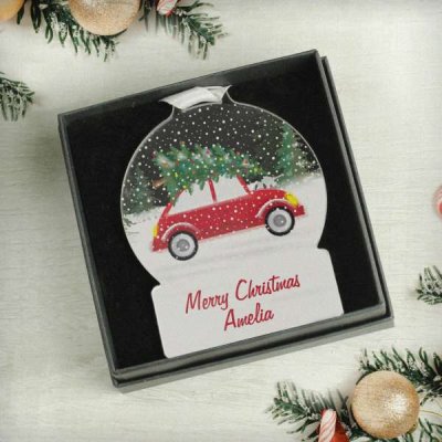 (image for) Personalised Driving Home For Christmas Acrylic Snowglobe Decoration