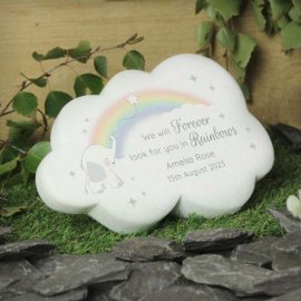 (image for) Personalised Rainbow Elephant Cloud Memorial Resin Stone