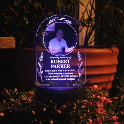 (image for) Personalised Memorial Photo Upload Outdoor Solar Light