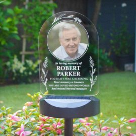 (image for) Personalised Memorial Photo Upload Outdoor Solar Light