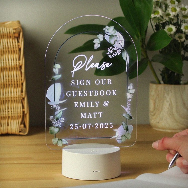 Modal Additional Images for Personalised Botanical LED Colour Changing Wedding Sign