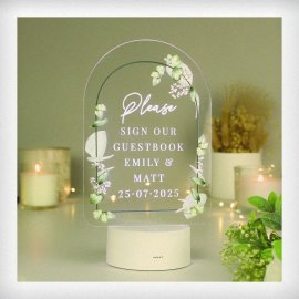 (image for) Personalised Botanical LED Colour Changing Wedding Sign