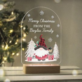 (image for) Personalised Gonk Wooden Based LED Christmas Light