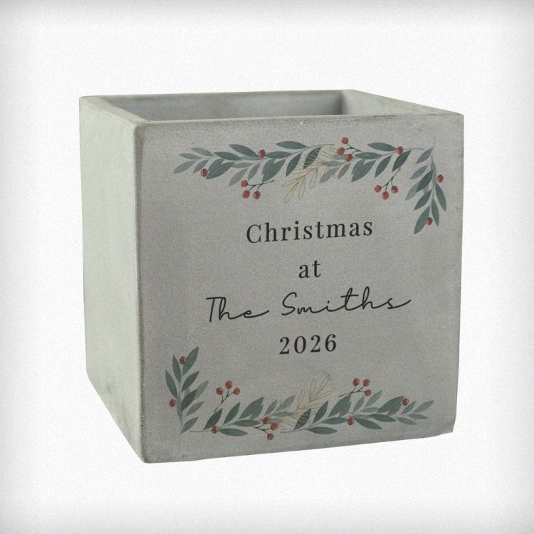 Modal Additional Images for Personalised Christmas Foliage Concrete Planter