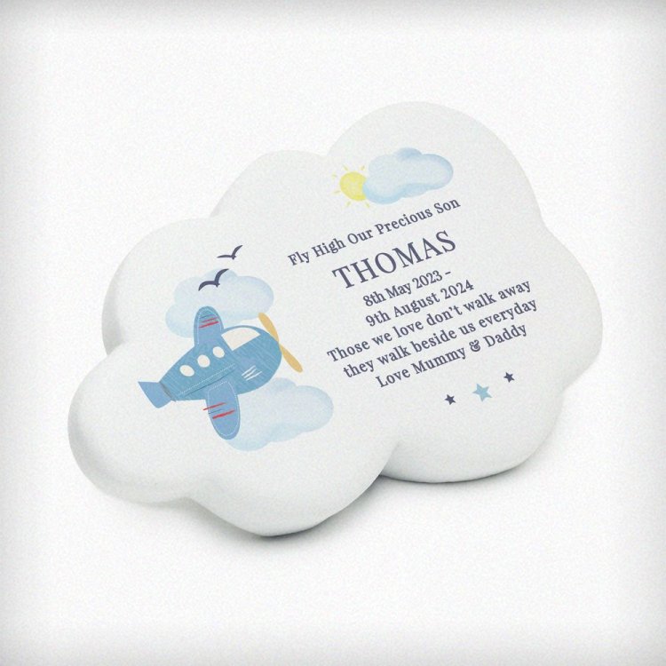 Modal Additional Images for Personalised Plane Resin Memorial Cloud