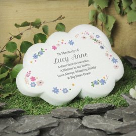 (image for) Personalised Floral Resin Memorial Cloud