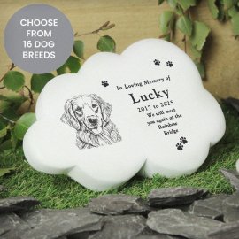 (image for) Personalised Dog Breed Garden Memorial Cloud