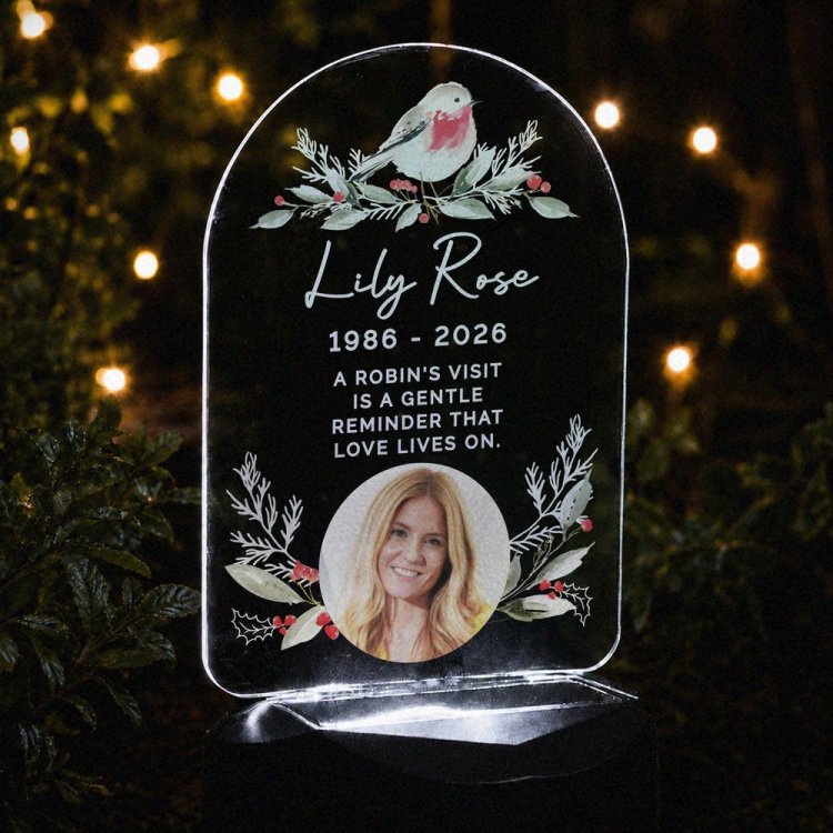Modal Additional Images for Personalised Robin Photo Upload Outdoor Solar LED Light