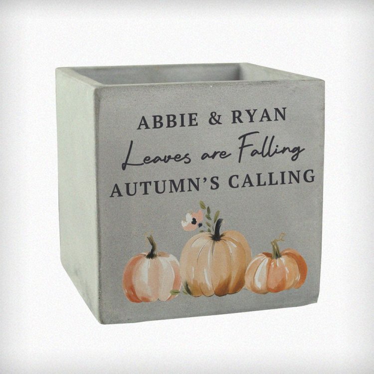 Modal Additional Images for Personalised Pumpkin Concrete Plant Pot