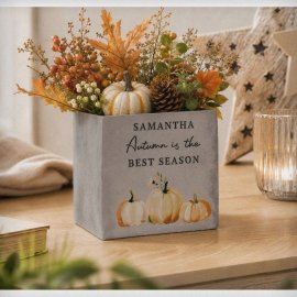 (image for) Personalised Pumpkin Concrete Plant Pot