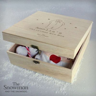 (image for) Personalised The Snowman Large Wooden Christmas Eve Box