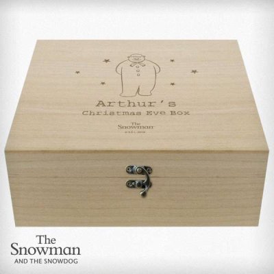 (image for) Personalised The Snowman Large Wooden Christmas Eve Box