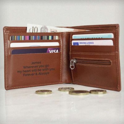 (image for) Personalised Free Text Tan Leather Wallet
