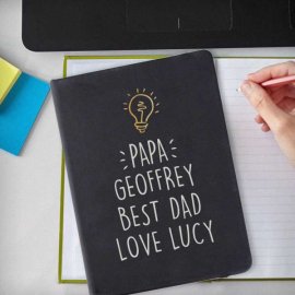 (image for) Personalised Light Bulb Black Hardback Notebook