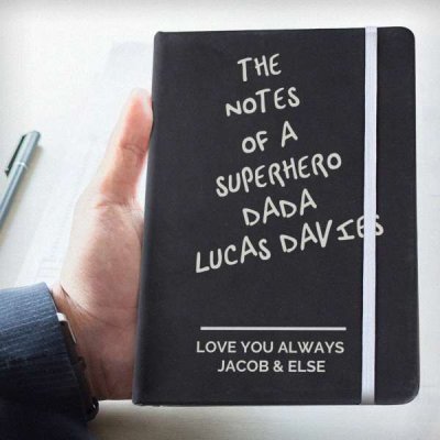 (image for) Personalised Free Text Black Hardback Notebook