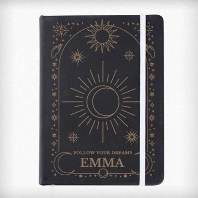 (image for) Personalised Celestial Black Hardback Notebook