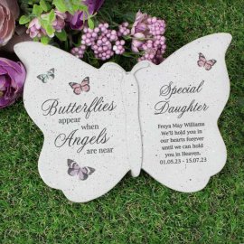 (image for) Personalised Butterflies Appear Memorial Printed Resin Butterfly