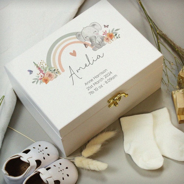 Modal Additional Images for Personalised Elephant Wooden Keepsake Box
