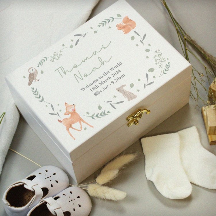 Modal Additional Images for Personalised Woodland Animal Wooden Keepsake Box