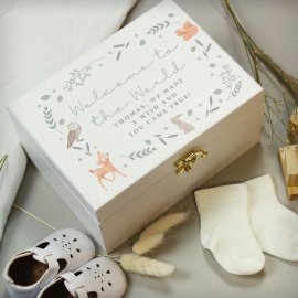 (image for) Personalised Woodland Animal Wooden Keepsake Box