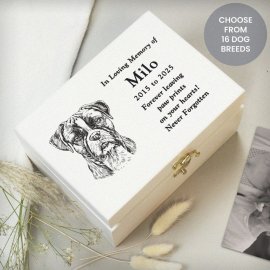 (image for) Personalised Dog Breed Memorial Small Keepsake Box