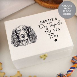 (image for) Personalised Dog Breed White Wooden Storage Box