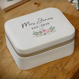 (image for) Personalised Wedding Leatherette Jewellery Box