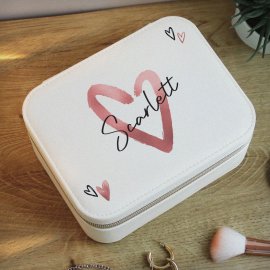 (image for) Personalised Heart Leatherette Jewellery Box