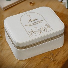 (image for) Personalised Floral Arch Leatherette Jewellery Box