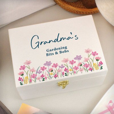 (image for) Personalised Floral Wooden Keepsake Box